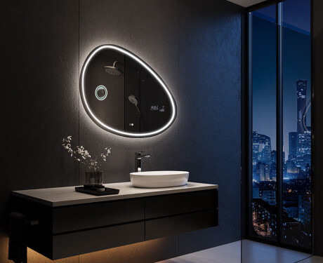 Miroir de salle de bains LED de forme irrégulière H223 #10