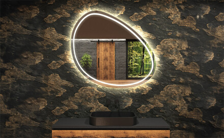 Miroir de salle de bains LED de forme irrégulière H223