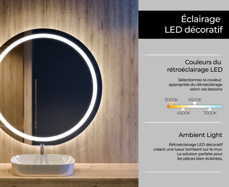 Rond Illumination LED Miroir Sur Mesure Eclairage Salle De Bain L33 #4