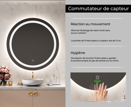 Rond Illumination LED Miroir Sur Mesure Eclairage Salle De Bain L33 #6