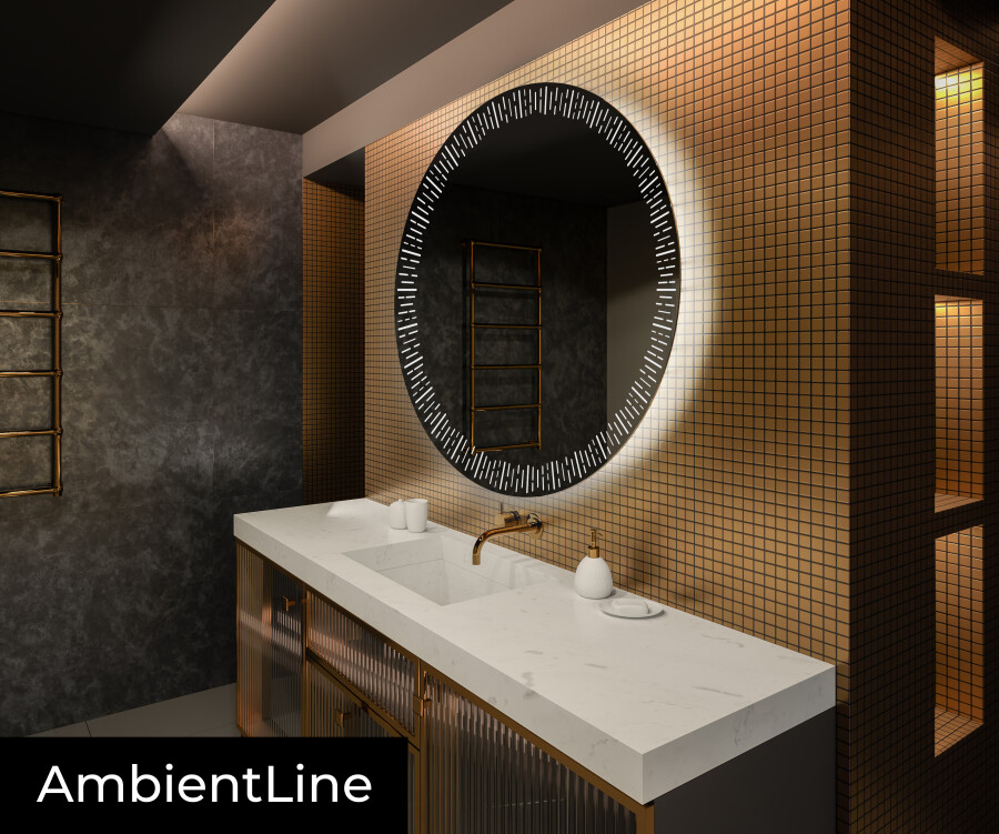 Miroir salle de bain LED ELEGANCE 90 cm x 80 cm - avec interrupteur sensitif