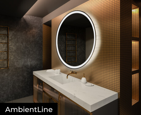 Miroir LED Lumineux 50x80 cm de Salle de Bain Mural avec éclairage Blanc  Froid 7000K T106 Artforma