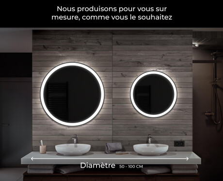 Rond Illumination LED Miroir Sur Mesure Eclairage Salle De Bain L76 #6