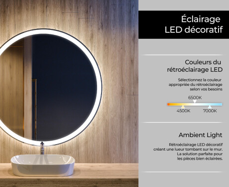 Rond Illumination LED Miroir Sur Mesure Eclairage Salle De Bain L76 #8