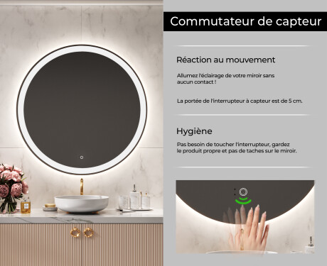 Rond Illumination LED Miroir Sur Mesure Eclairage Salle De Bain L76 #6