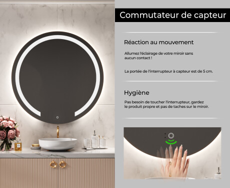 Rond Illumination LED Miroir Sur Mesure Eclairage Salle De Bain L96 #6