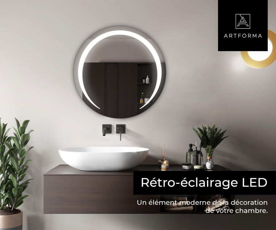 Rond Illumination LED Miroir Sur Mesure Eclairage Salle De Bain L98 -  Artforma