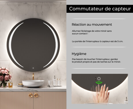 Rond Illumination LED Miroir Sur Mesure Eclairage Salle De Bain L99 #6