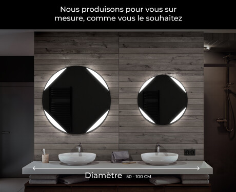 Rond Illumination LED Miroir Sur Mesure Eclairage Salle De Bain L114 #6