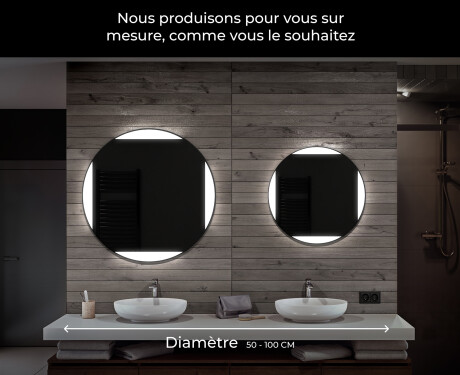 Rond Illumination LED Miroir Sur Mesure Eclairage Salle De Bain L116 #6