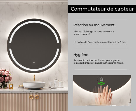 Rond Illumination LED Miroir Sur Mesure Eclairage Salle De Bain L118 #6