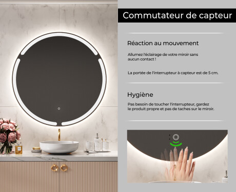 Rond Illumination LED Miroir Sur Mesure Eclairage Salle De Bain L119 #6