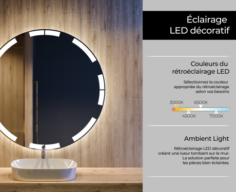 Rond Illumination LED Miroir Sur Mesure Eclairage Salle De Bain L120 #4