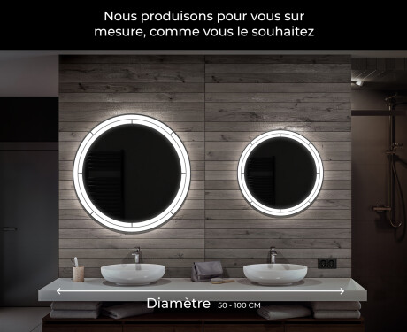 Rond Illumination LED Miroir Sur Mesure Eclairage Salle De Bain L122 #6