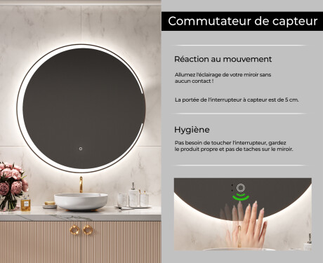 Rond Illumination LED Miroir Sur Mesure Eclairage Salle De Bain L123 #6