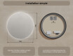 Rond Illumination LED Miroir Sur Mesure Eclairage Salle De Bain 70cm avec lumière LED froide 7000K, lumière chaude 3000K ou lumière neutre 4500K #7