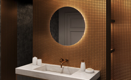 Rond Illumination LED Miroir Sur Mesure Eclairage Salle De Bain 70cm avec lumière LED froide 7000K, lumière chaude 3000K ou lumière neutre 4500K