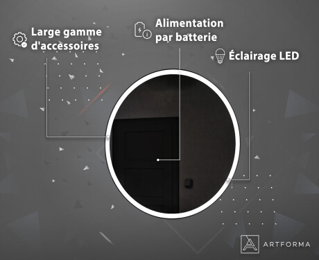 Rond miroir LED éclairé par batterie L76 #4