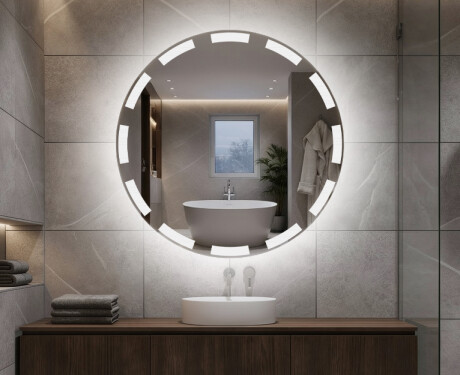 Rond miroir LED éclairé par batterie L117