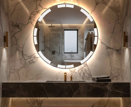 Rond miroir LED éclairé par batterie L120