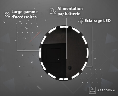Rond miroir LED éclairé par batterie L121 #4