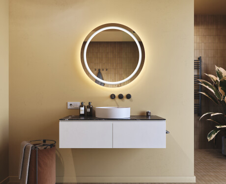 Rond Illumination LED Miroir Sur Mesure Eclairage Salle De Bain 80cm avec lumière LED froide 7000K, lumière chaude 3000K ou lumière neutre 4500K #8