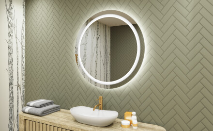 Rond Illumination LED Miroir Sur Mesure Eclairage Salle De Bain 80cm avec lumière LED froide 7000K, lumière chaude 3000K ou lumière neutre 4500K