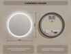 Rond Illumination LED Miroir Sur Mesure Eclairage Salle De Bain 60cm avec lumière LED froide 7000K, lumière chaude 3000K ou lumière neutre 4500K #7