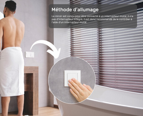 Rond Illumination LED Miroir Sur Mesure Eclairage Salle De Bain 80cm avec lumière LED froide 7000K, lumière chaude 3000K ou lumière neutre 4500K #4