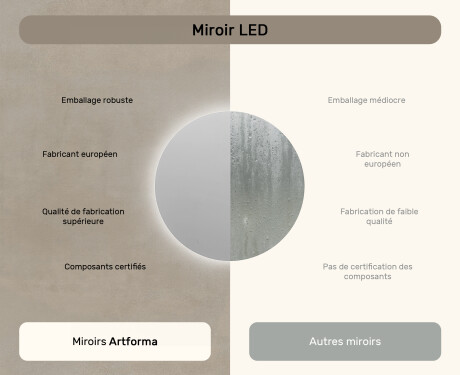 Rond Illumination LED Miroir Sur Mesure Eclairage Salle De Bain 80cm avec lumière LED froide 7000K, lumière chaude 3000K ou lumière neutre 4500K #6