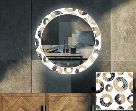 Miroir Décoratif Rond Avec Rétroéclairage LED Pour Le Salon - Donuts