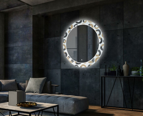 Miroir Décoratif Rond Avec Rétroéclairage LED Pour Le Salon - Donuts #2