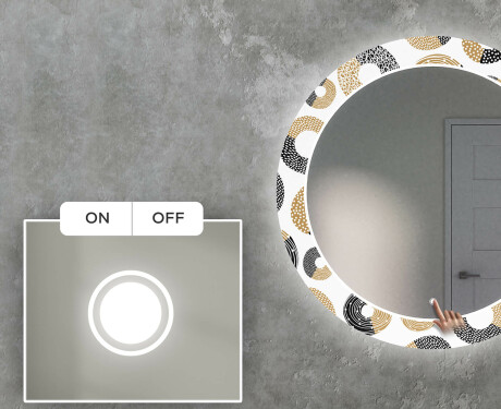 Miroir Décoratif Rond Avec Rétroéclairage LED Pour Le Salon - Donuts #4