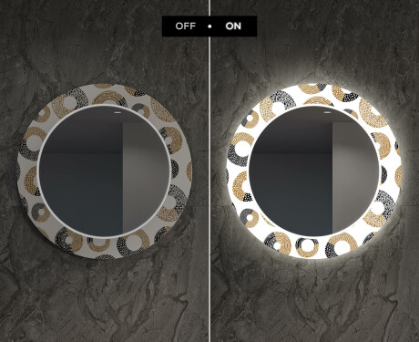 Miroir Décoratif Rond Avec Rétroéclairage LED Pour Le Salon - Donuts #7
