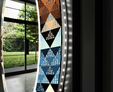 Miroir Décoratif Rond Avec Rétroéclairage LED Pour Le Salon - Color Triangles #11