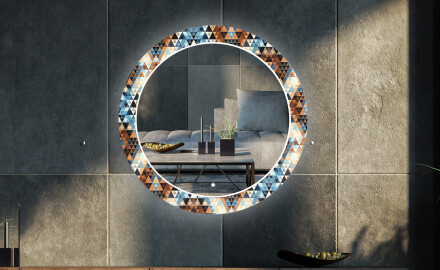 Miroir Décoratif Rond Avec Rétroéclairage LED Pour Le Salon - Color Triangles