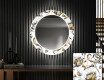 Miroir Décoratif Rond Avec Éclairage LED Pour L'entrée - Golden Flowers #1