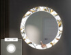 Miroir Décoratif Rond Avec Éclairage LED Pour L'entrée - Golden Flowers #4