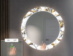 Miroir Décoratif Rond Avec Éclairage LED Pour L'entrée - Golden Flowers #5