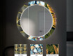 Miroir Décoratif Rond Avec Éclairage LED Pour L'entrée - Golden Flowers #6