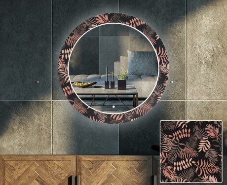 Miroir Décoratif Rond Avec Rétroéclairage LED Pour Le Salon - Jungle #1