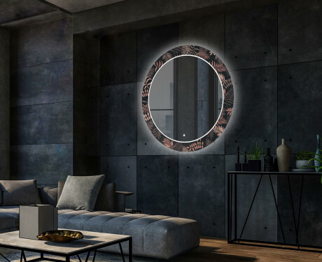 Miroir Décoratif Rond Avec Rétroéclairage LED Pour Le Salon - Jungle #2