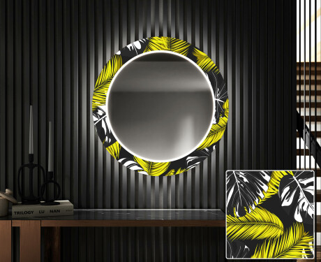 Miroir Décoratif Rond Avec Éclairage LED Pour L'entrée - Gold Jungle #1