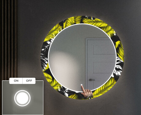 Miroir Décoratif Rond Avec Éclairage LED Pour L'entrée - Gold Jungle #4