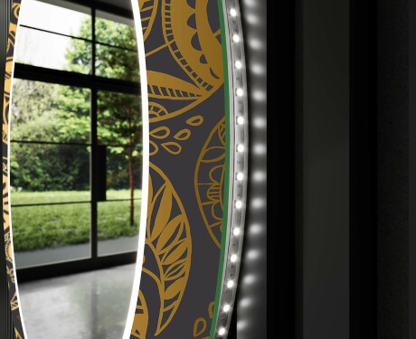 Miroir Décoratif Rond Avec Éclairage LED Pour L'entrée - Ancient Pattern #11
