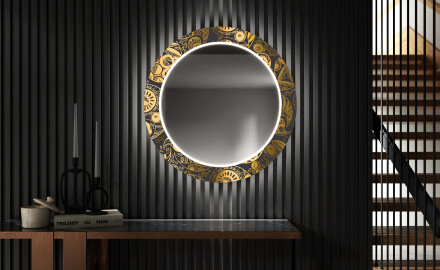 Miroir Décoratif Rond Avec Éclairage LED Pour L'entrée - Ancient Pattern