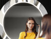 Miroir Décoratif Rond Avec Éclairage LED Pour L'entrée - Waves #12