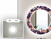 Miroir Décoratif Rond Avec Éclairage Led Pour La Salle De Bain - Elegant Flowers #4