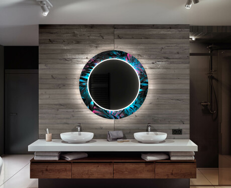 Miroir Décoratif Rond Avec Éclairage Led Pour La Salle De Bain - Fluo Tropic #12