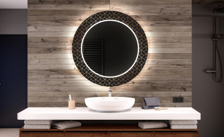 Miroir Décoratif Rond Avec Éclairage Led Pour La Salle De Bain - Golden Lines